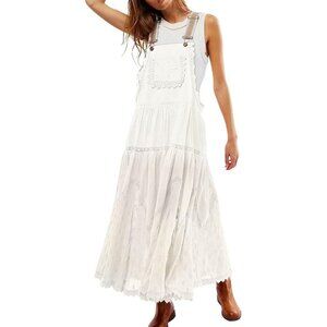 Bib Overall Babydoll Pinafore Embroidered Lace Suspender Dress